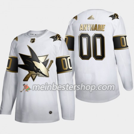 San Jose Sharks Custom Adidas 2019-2020 Golden Edition Weiß Trikot Authentic - Herren